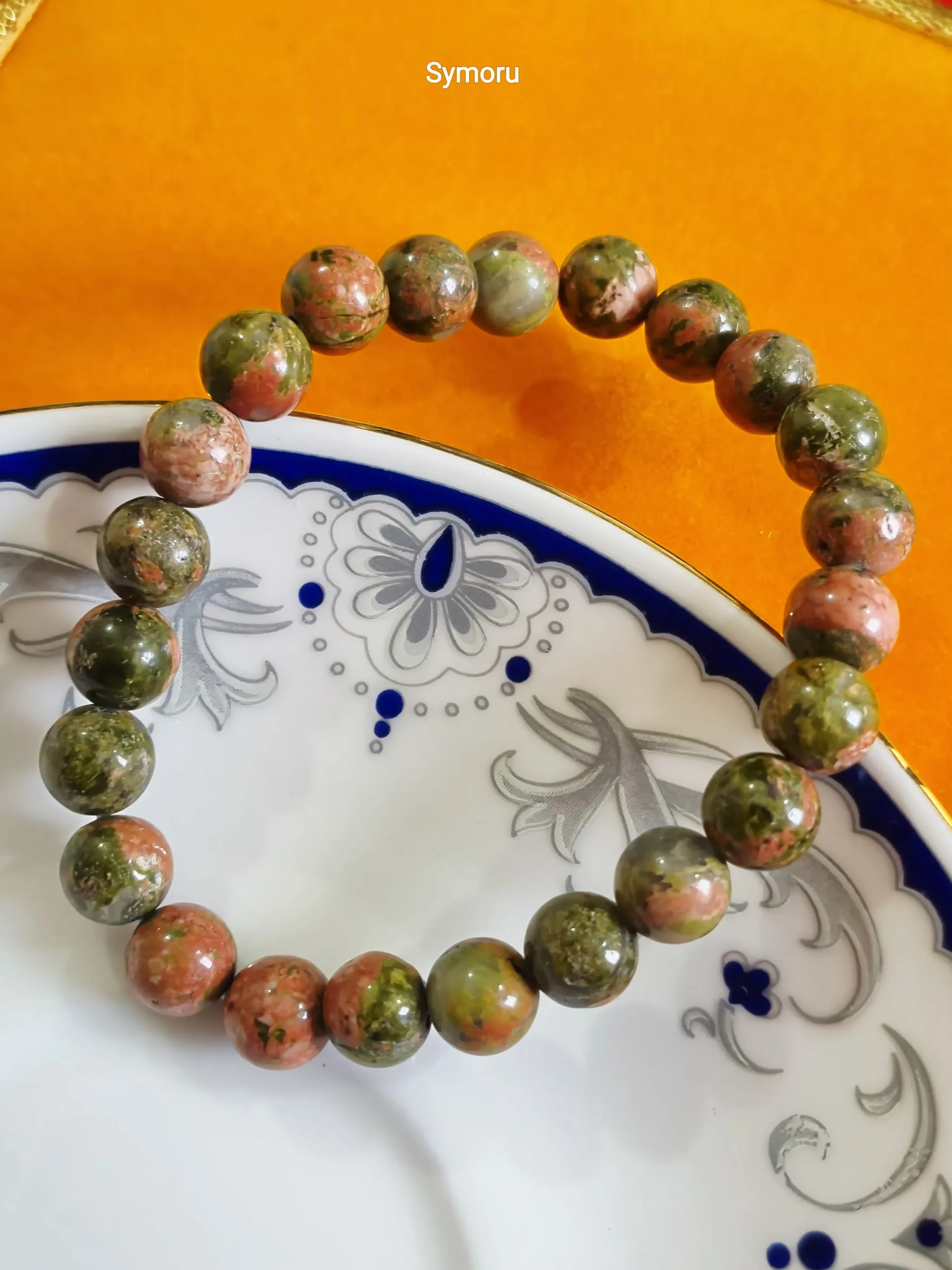 Symoru Natural Unakite Stone Bracelet