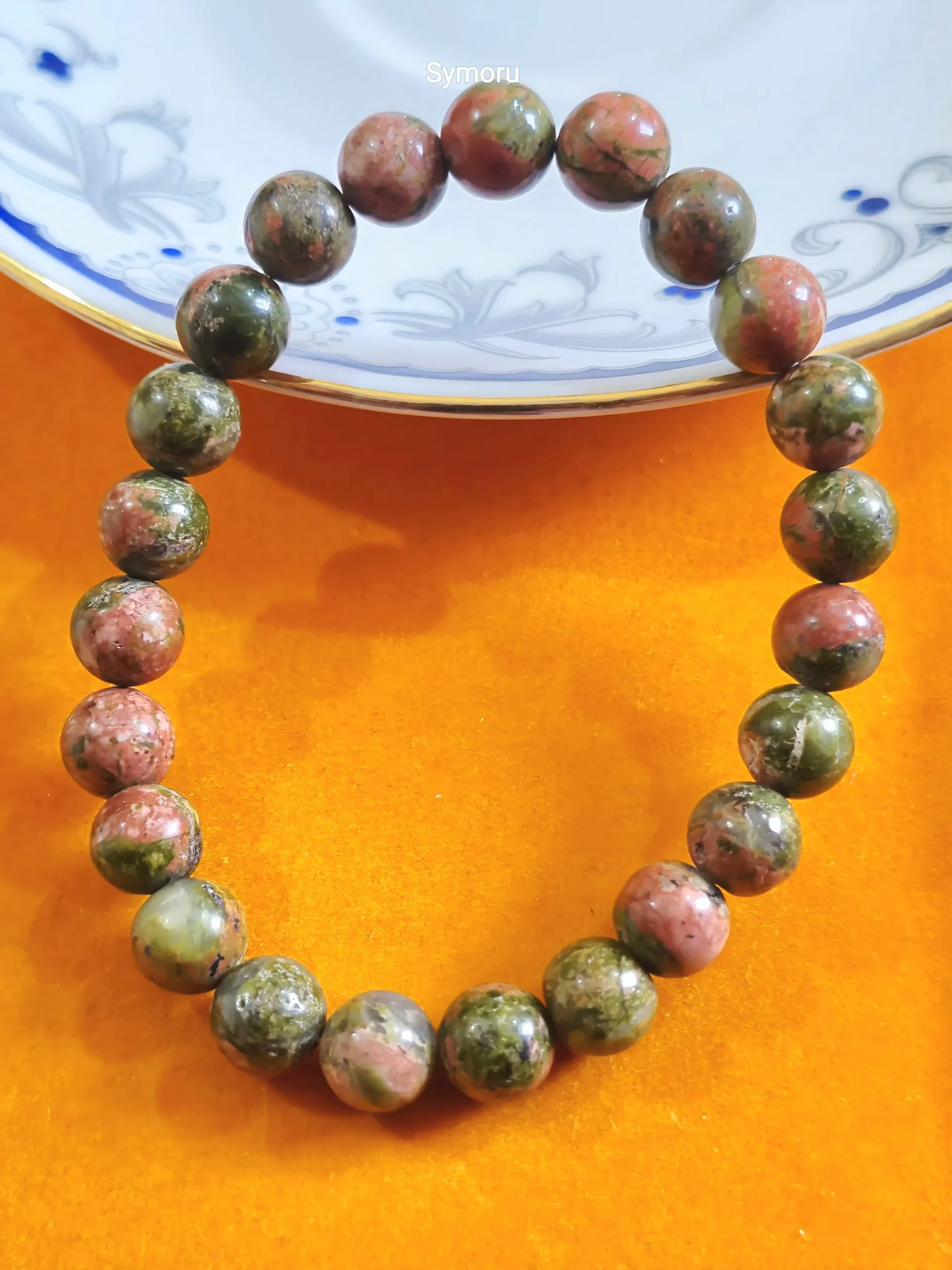 Symoru Natural Unakite Stone Bracelet | Healing Crystal Bracelet | Emotional Balance & Grounding Jewelry | Handmade Gemstone Bracelet
