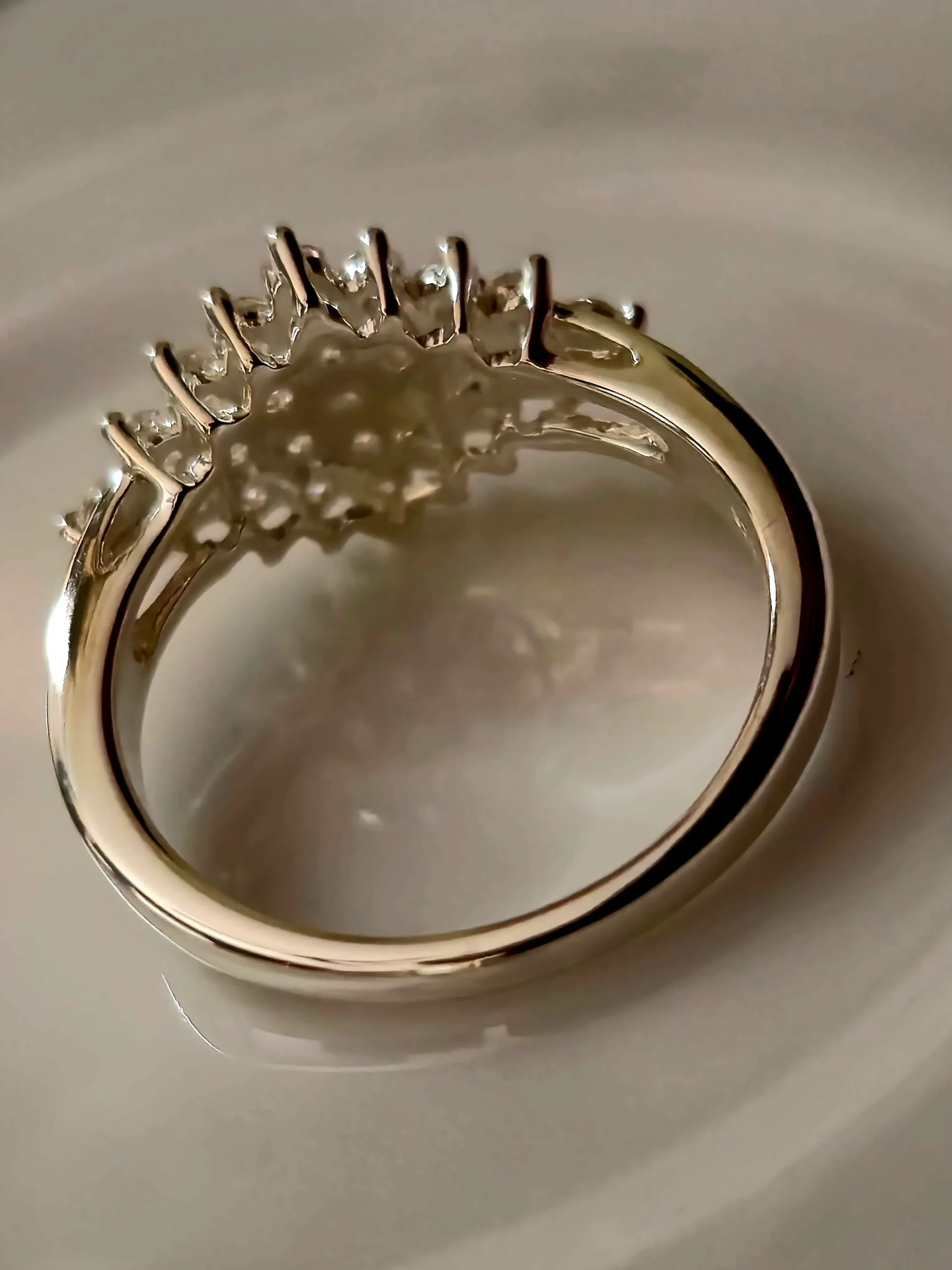 925 Sterling Silver CZ Cluster Ring | Diamond Look Pavé Cluster Silver Ring for Women | Elegant Statement Jewelry by Symoru - Image 3
