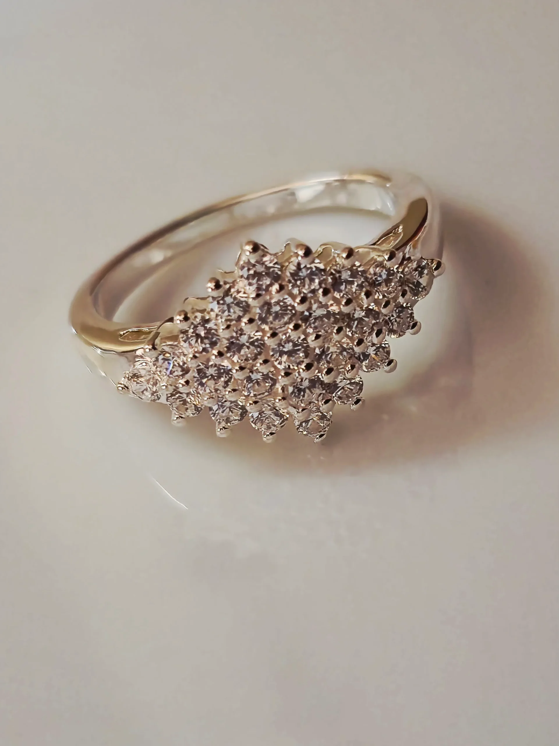 925 Sterling Silver CZ Cluster Ring | Diamond Look Pavé Cluster Silver Ring for Women | Elegant Statement Jewelry by Symoru - Image 5