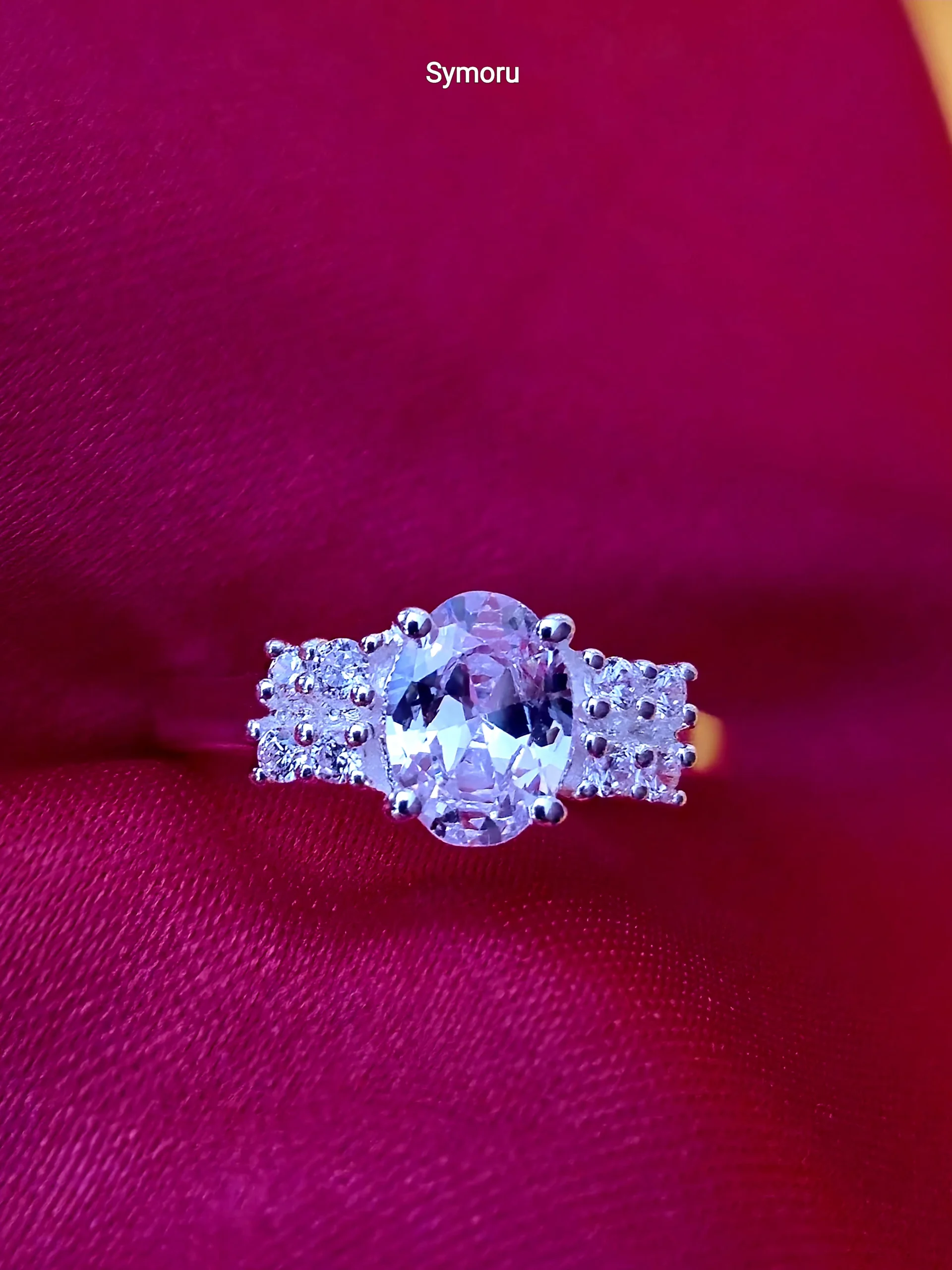 925 Sterling Silver CZ Engagement Ring with Side Stones | Diamond Look Silver Ring for Women | Elegant Statement Jewelry by Symoru - Image 5