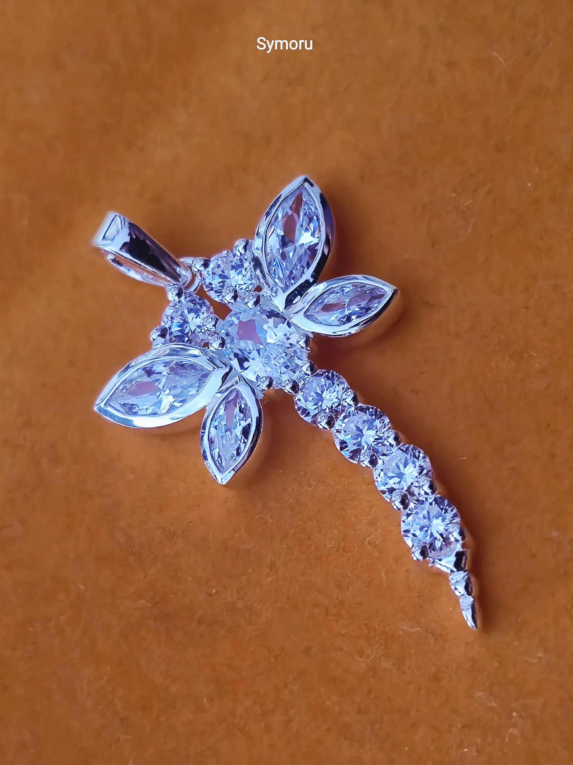 925 Sterling Silver Dragonfly Pendant | Cubic Zirconia Dragonfly Charm for Women | Elegant CZ Silver Pendant by Symoru - Image 3