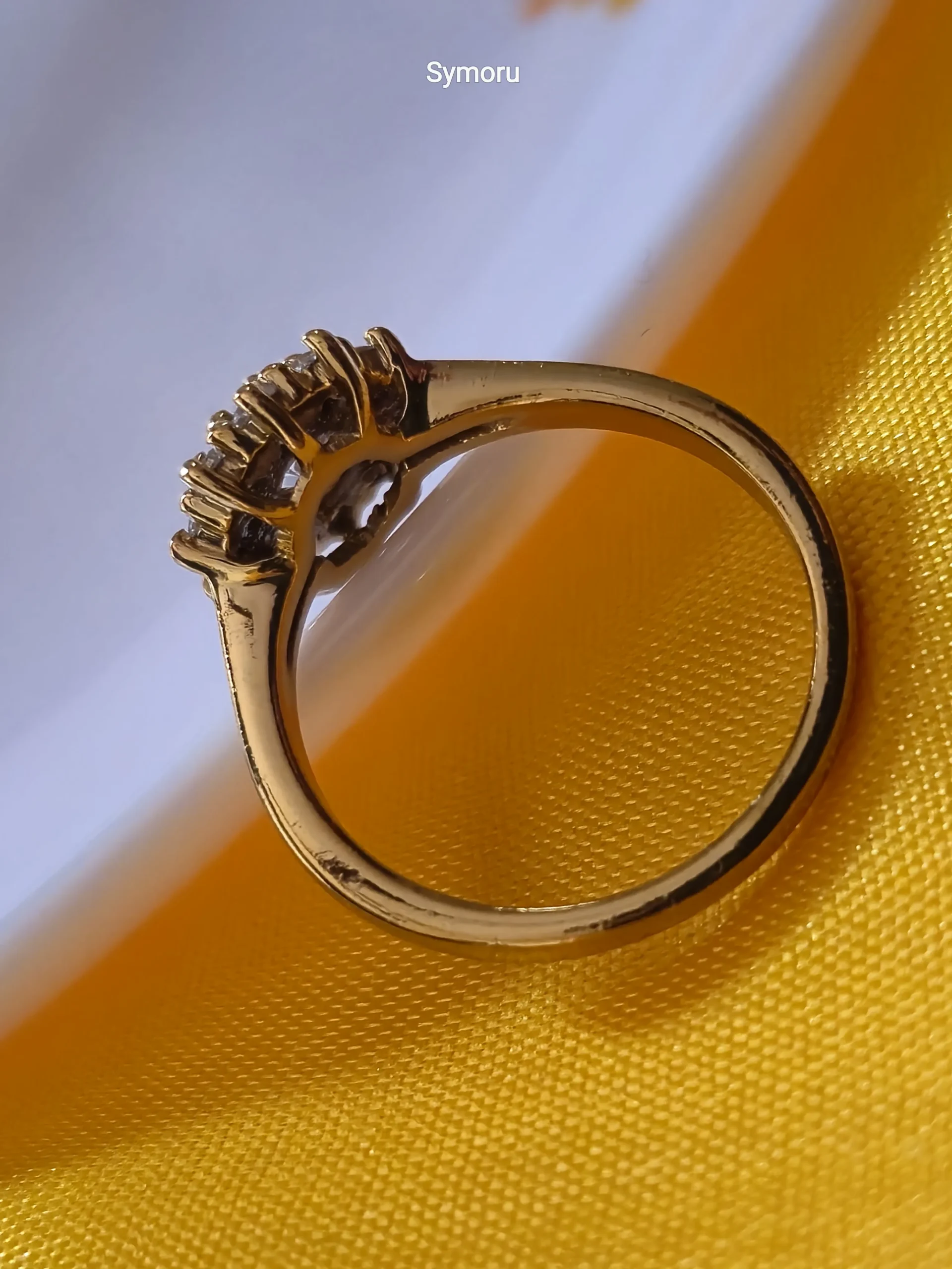 Luxury Halo CZ Gold Ring