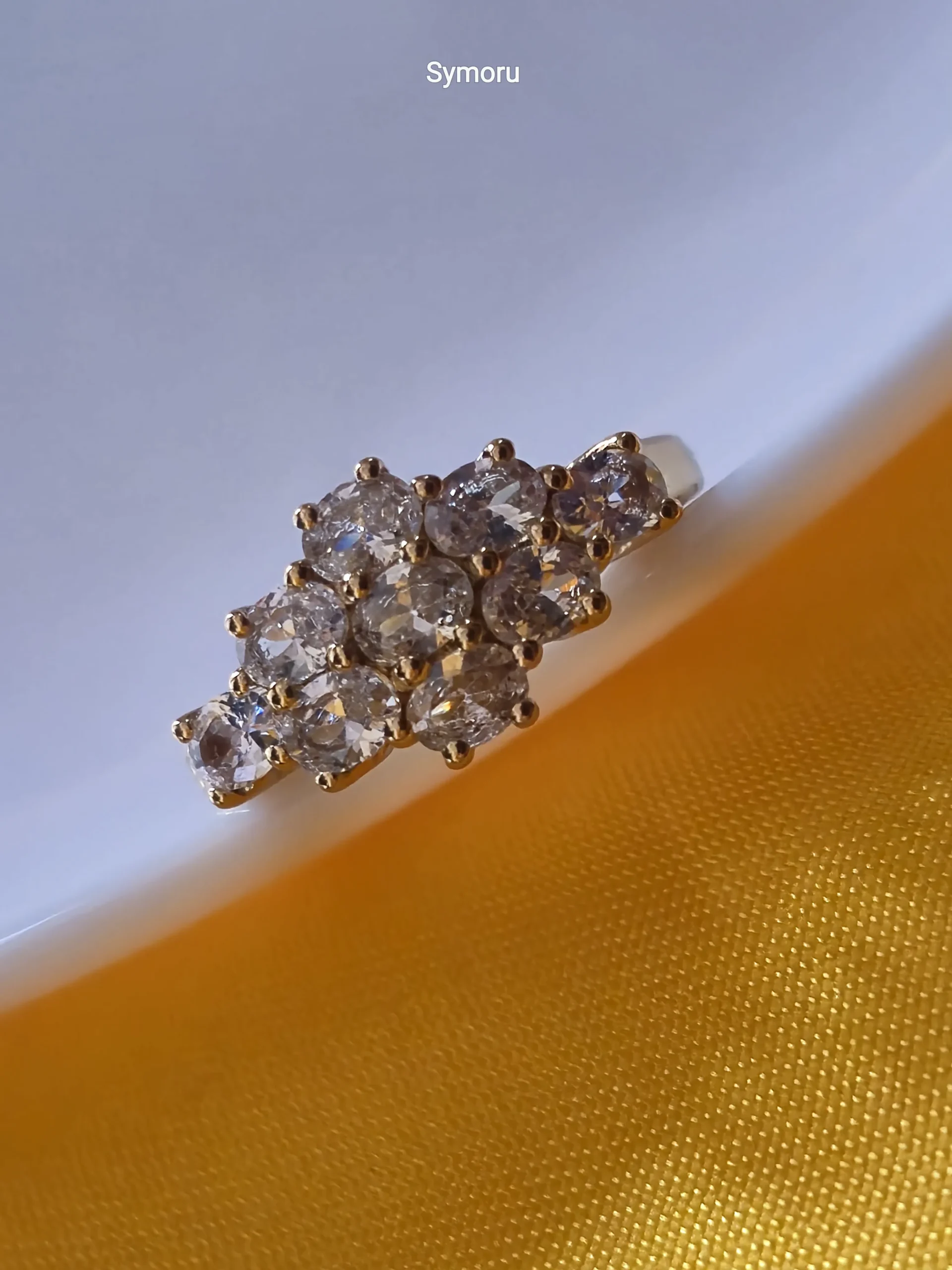 Luxury Cluster CZ Gold Ring
