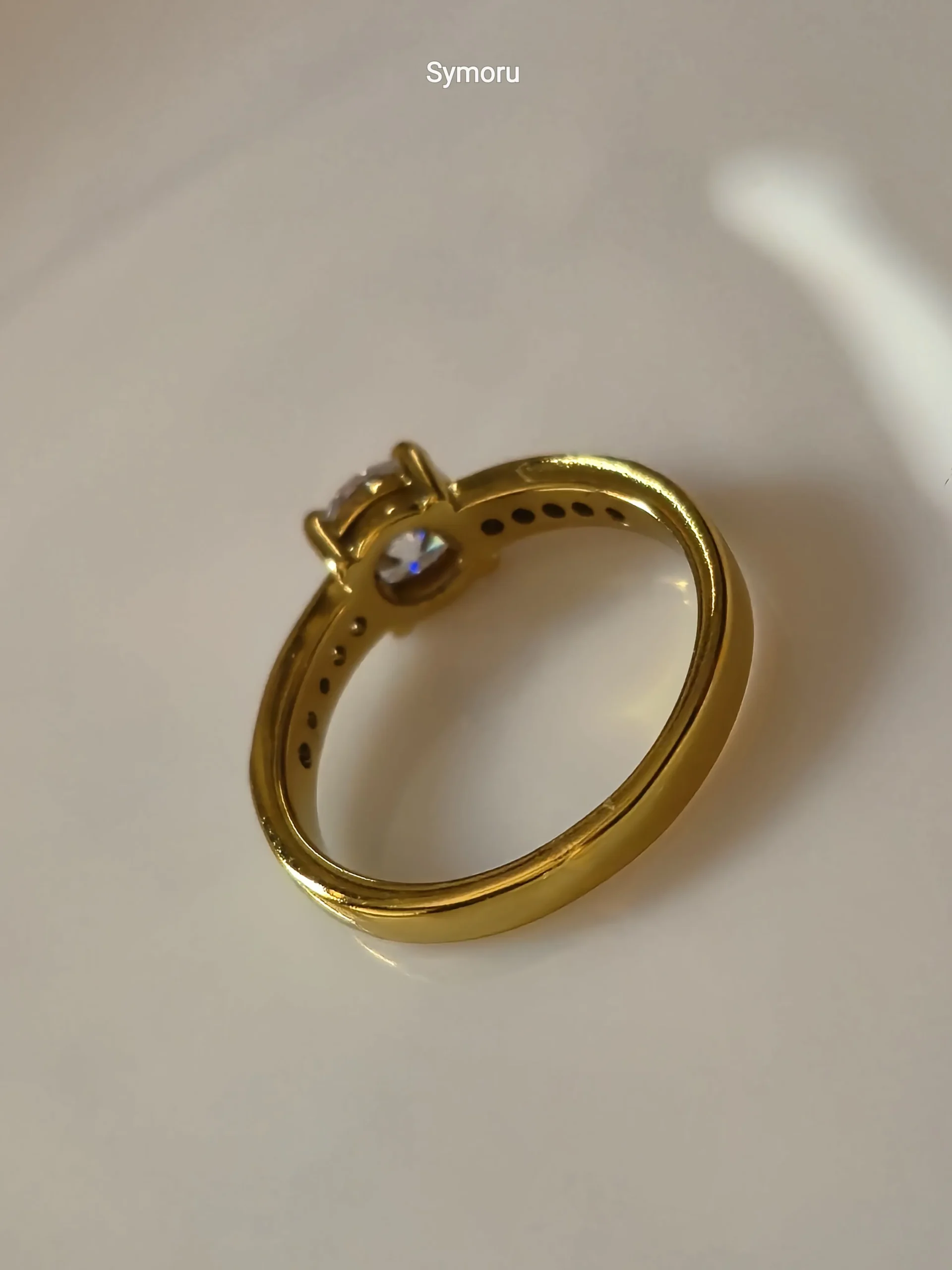 Classic Solitaire CZ Gold Plated Brass Ring for Women | Diamond Look Engagement & Daily Wear | Symoru - Image 5