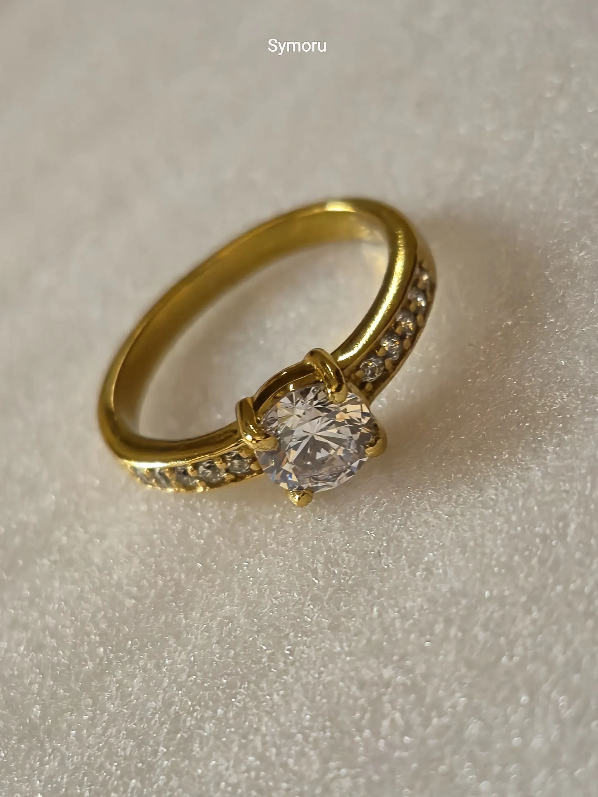 Classic Solitaire CZ Gold Plated Brass Ring for Women | Diamond Look Engagement & Daily Wear | Symoru - Image 6