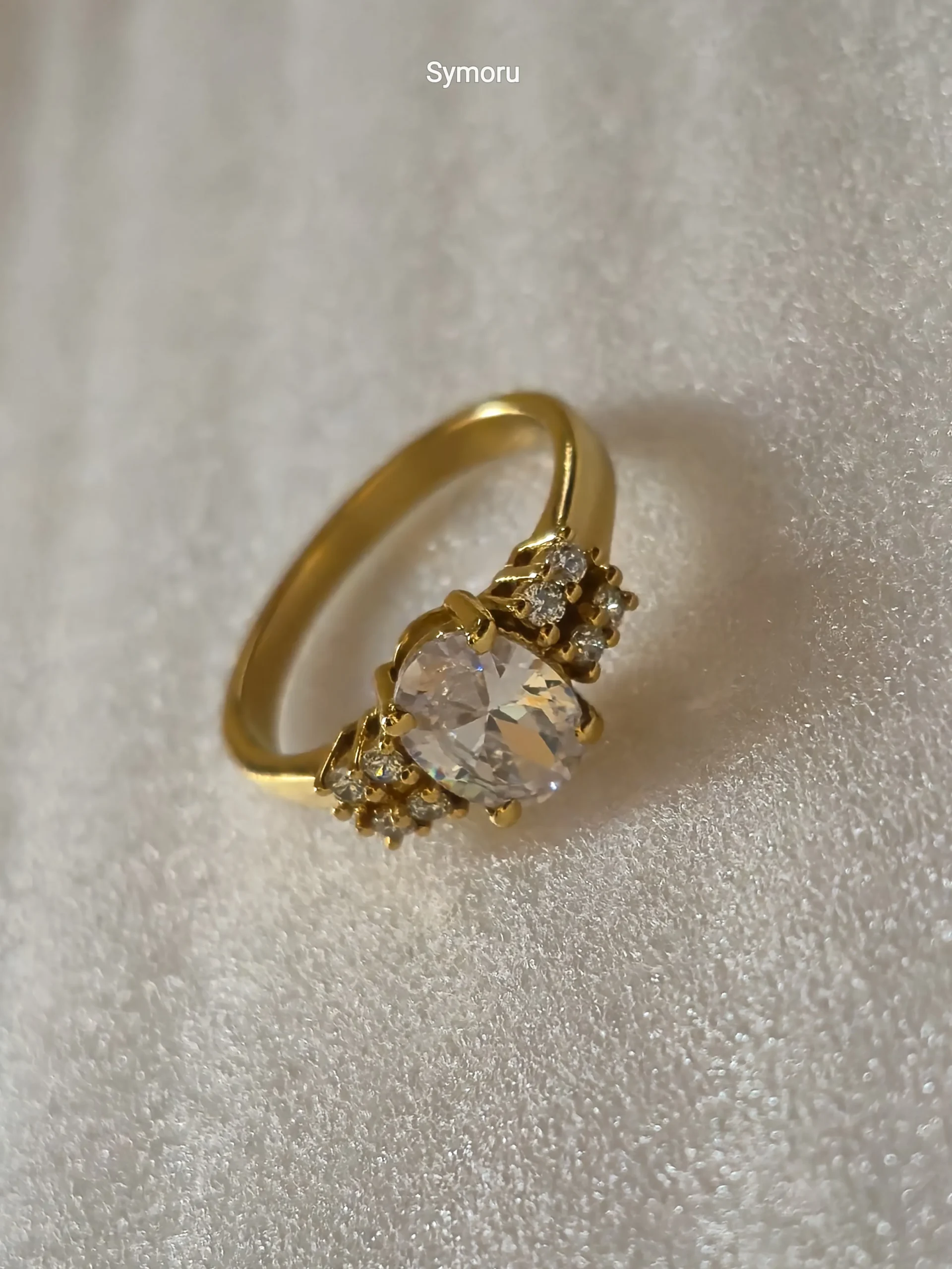 Classic Round Solitaire CZ Gold Plated Brass Ring for Women | Diamond Look Cluster Ring | Symoru - Image 2