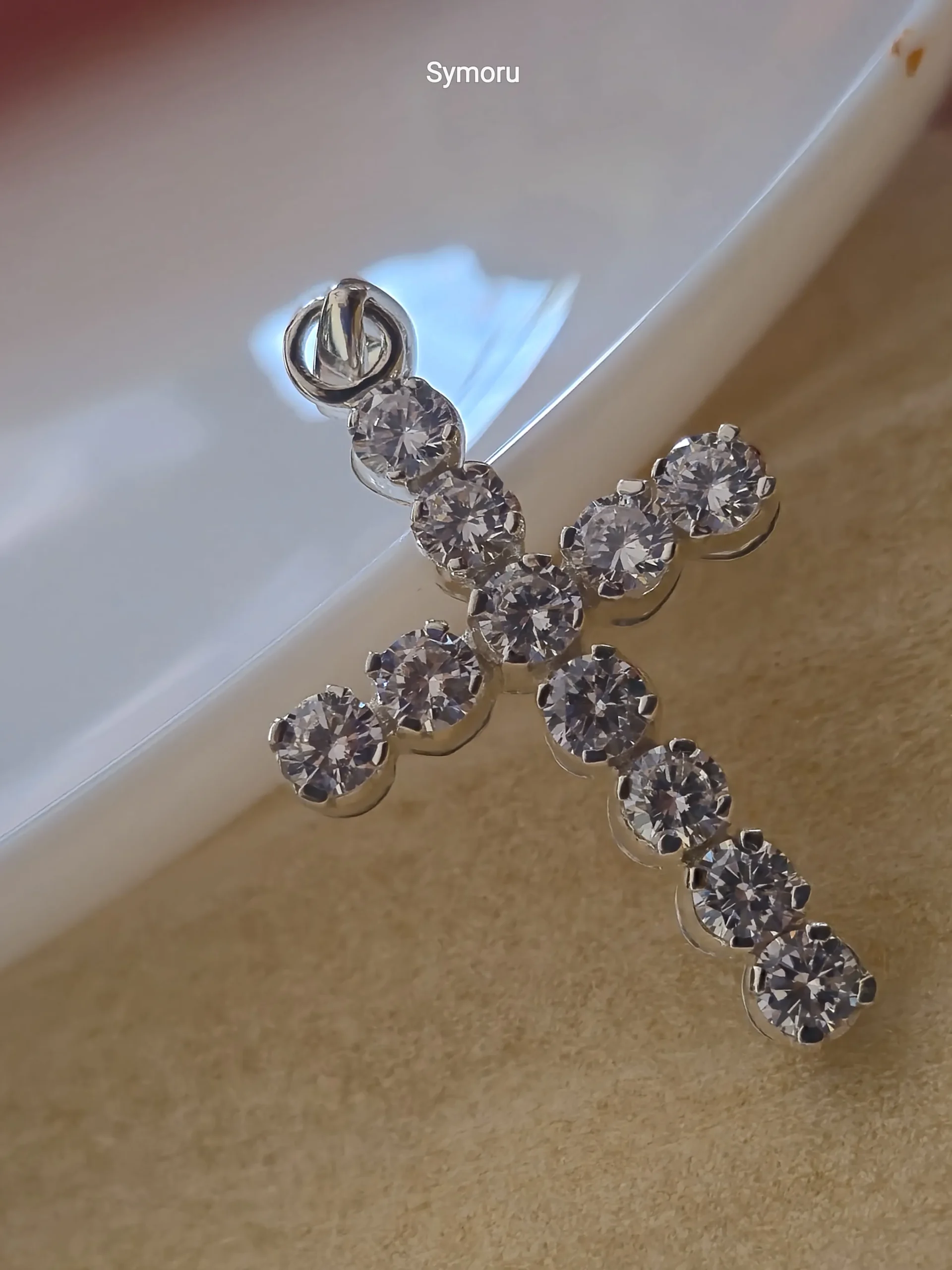 925 Sterling Silver Round Cut Zircon Cross Pendant for Women & Men